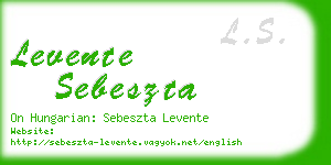 levente sebeszta business card